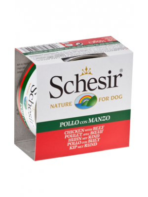 Schesir Cão Filete de Frango com Carne em Gelatina